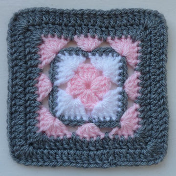 Crochet Granny Square Floral Afghan Block Motif LD-0103