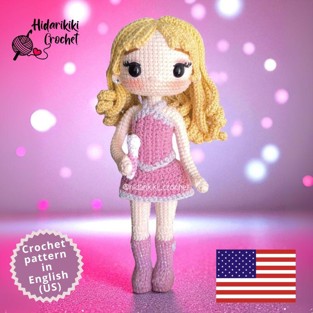 Sabrina Carpenter Inspired Crochet Doll Pattern | Poseable Amigurumi Doll 22 cm | Short n’ Sweet Tour Juno Outfit | PDF Crochet Pattern