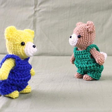 Tiny Fox with overall amigurumi / 小さなキツネのあみぐるみ