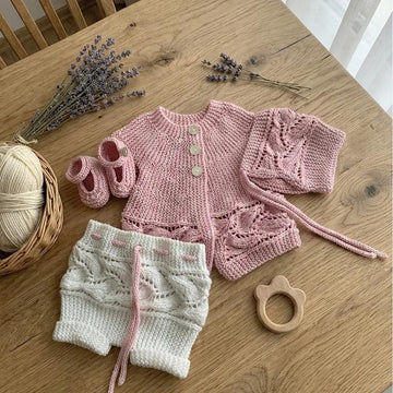 “Heather” sideways knitted set