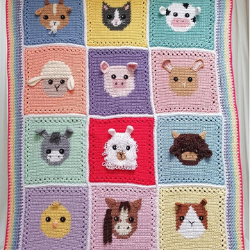 Farmyard Blocks Blanket