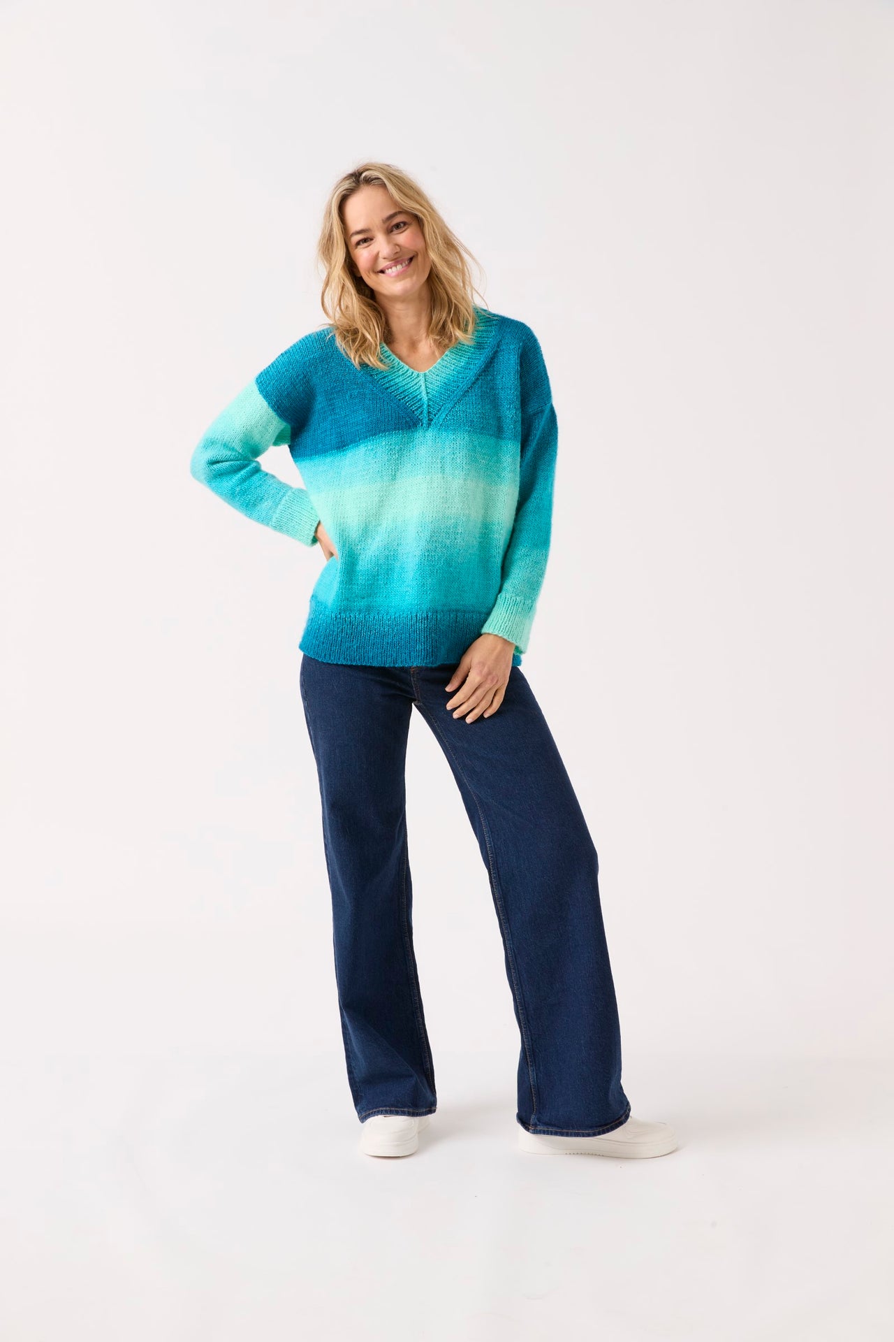 Truly Madly Deep V Sweater in Sirdar Jewelspun Ombre - Downloadable PDF