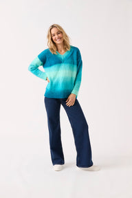 Truly Madly Deep V Sweater in Sirdar Jewelspun Ombre - Downloadable PDF