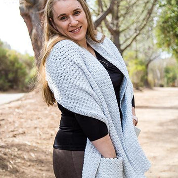 Pocket Shawl with a Detachable Hoodie