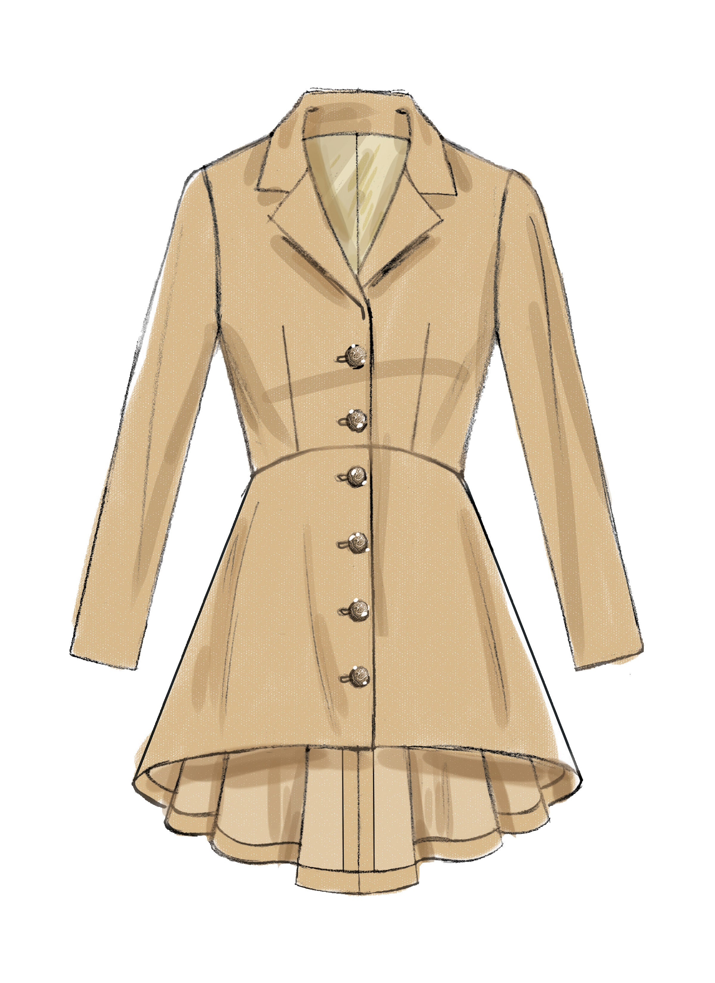 McCall's Misses' Notch-Collar, Peplum Jackets M7513 - Sewing Pattern