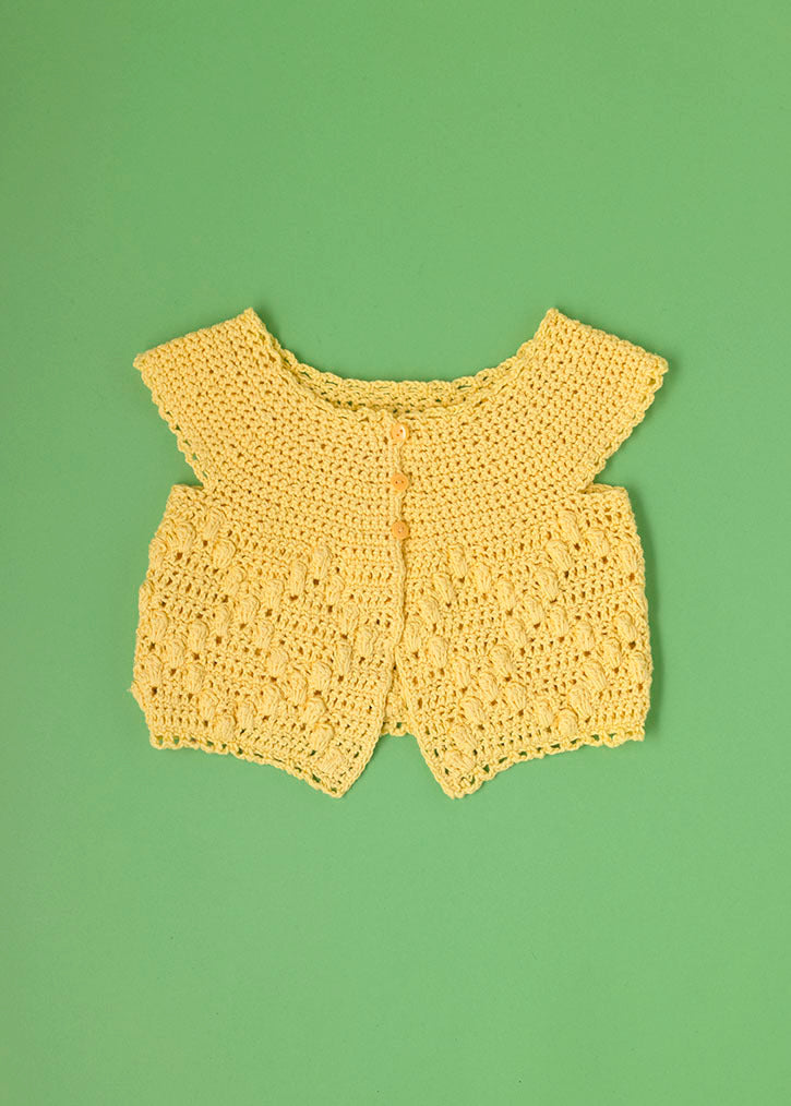 Morning Dew Cardigan - Cardigan Crochet Pattern in Paintbox Yarns Cotton DK