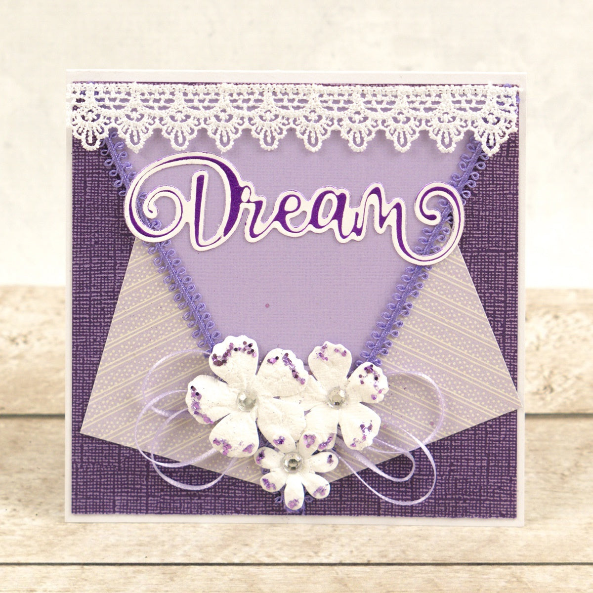 Artdeco Creations Delightful Sentiments Cut, Foil & Emboss Dies - Dream 3.9"X1.2"
