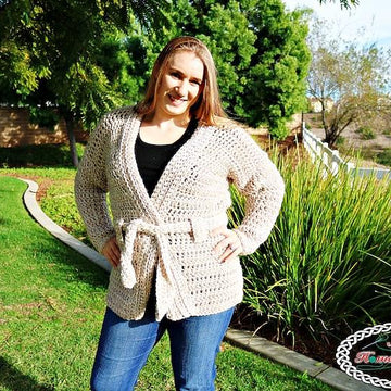 Chunky Belted Crochet Cardigan