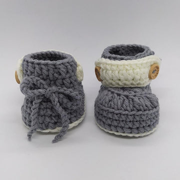 Button Strap Baby Booties