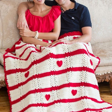 Be My Valentine Throw in Red Heart With Love Solids - LW3240