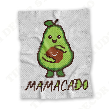 Mamacado Funny Blanket Corner-to-Corner Crochet Pattern Pregnancy Throw