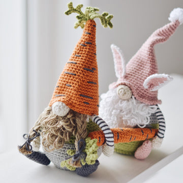 Two Easter Gnomes with a Carrot Crochet Pattern