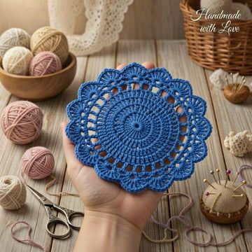 Silk Crochet Coaster Pattern | Elegant Round Motif PDF + Video Tutorial | Handmade Home Decor Gift