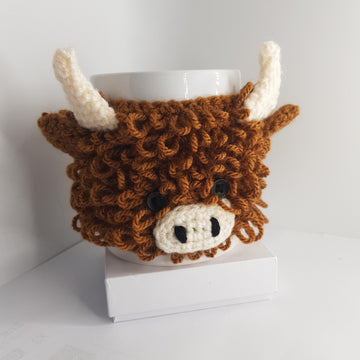 Crochet Highland Cow Mug Cosy