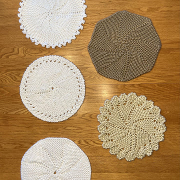 Placemats - 5 loom knit patterns