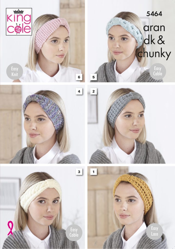 Headband in King Cole Majestic DK - 5464 - Leaflet