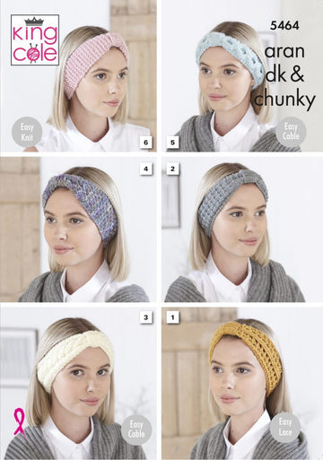 Headband in King Cole Majestic DK - 5464 - Leaflet