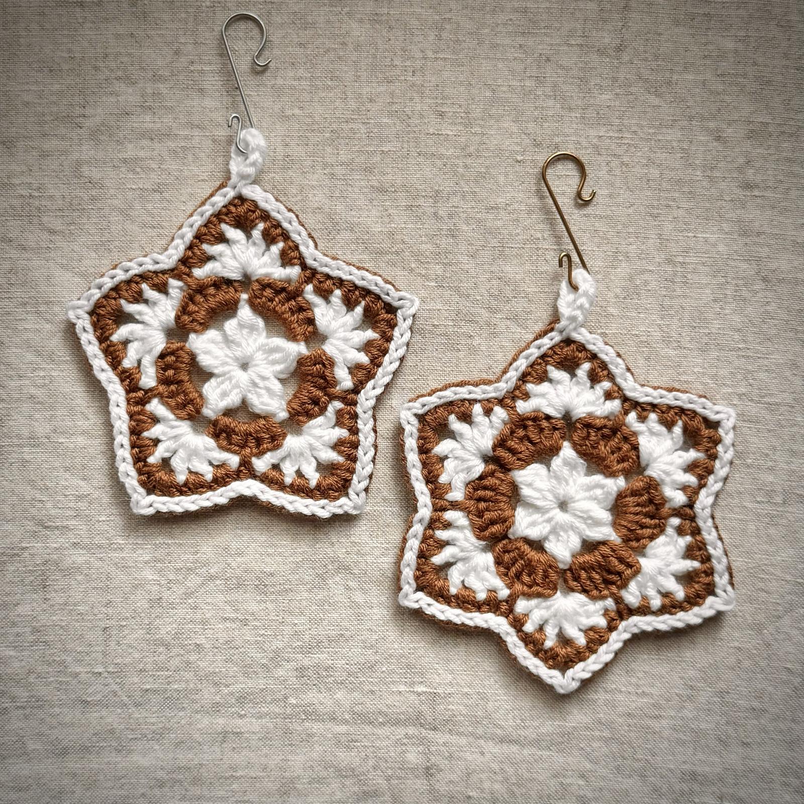 Gingerbread Cookie Snowflake and Star Ornament