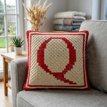 Initial Letter Q Pillow Cover CROCHET PATTERN