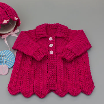 Lyra baby matinee coat knitting pattern 0-3mths & 3-6mths