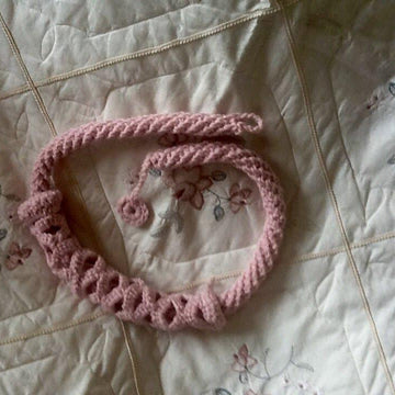 Pink Fiber Art Necklace