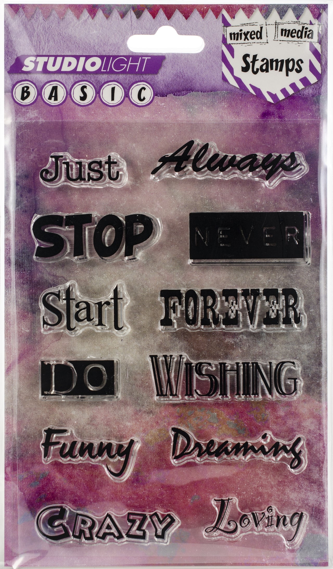 Studio Light Basic A6 Mixed Media Stamps - Sentiments