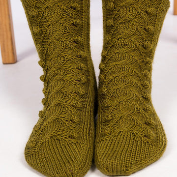 Bobbled Cable Socks