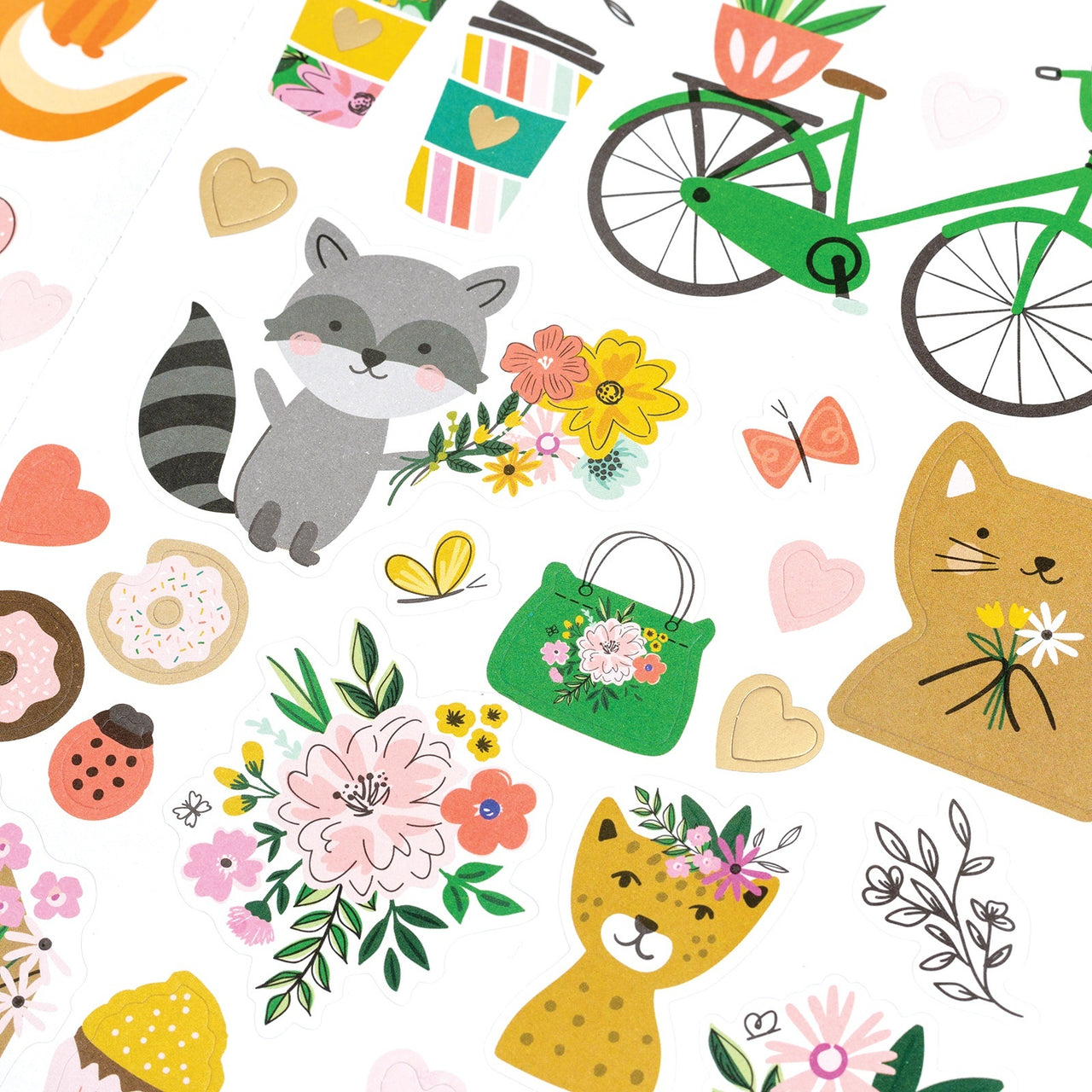American Crafts Jen Hadfield Hey, Hello Cardstock Stickers 6"X12" 78/Pkg - Icons W/Gold Foil Accents