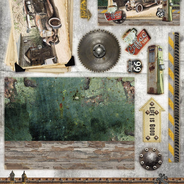 Studio Light Die-Cut Card Toppers A4 12/Pkg - Industrial 3.0, Makes 12 Cards