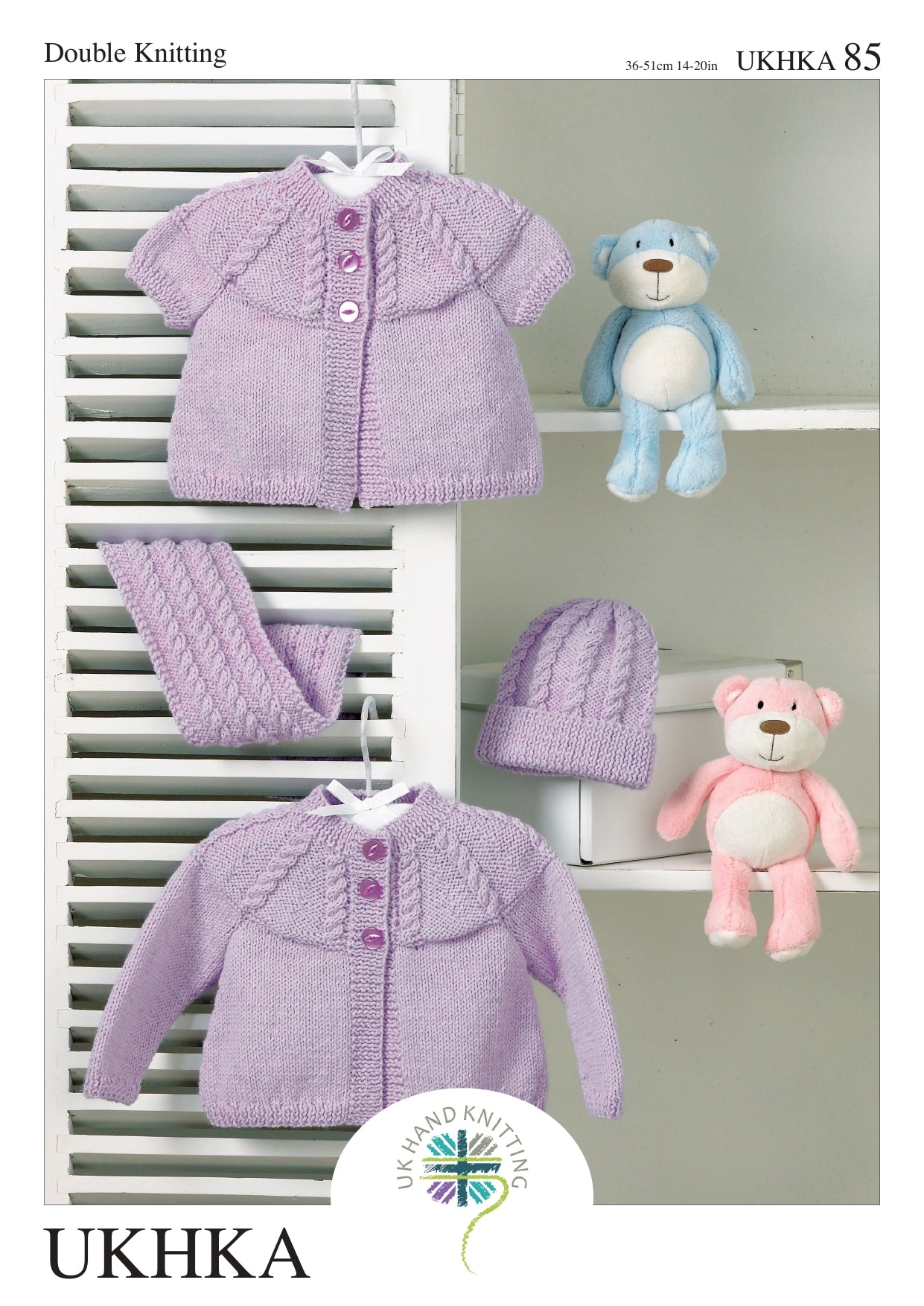 UKHKA 85 Cardigans, Scarf and Hat - UKHKA85pdf - Downloadable PDF