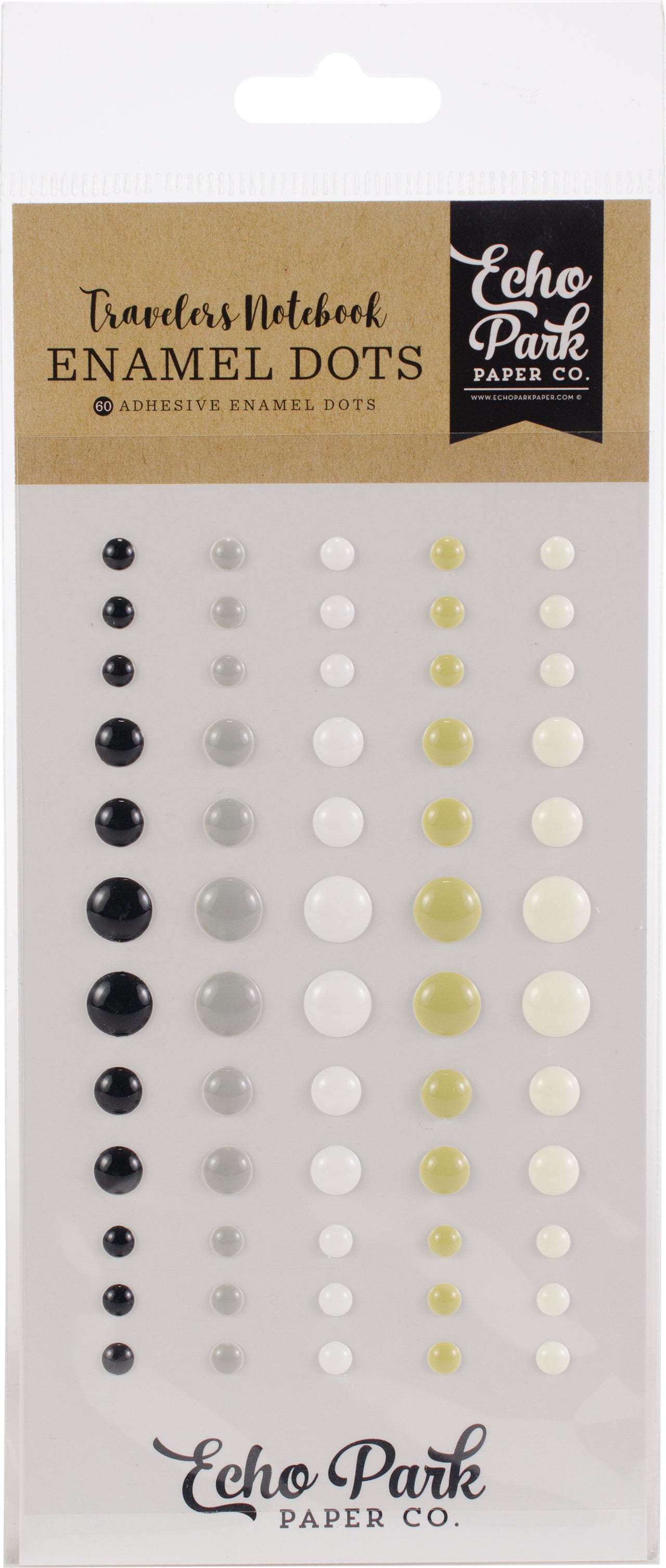 Echo Park Paper Echo Park Traveler's Notebook Adhesive Enamel Dots 60/Pkg - Coffee & Friends