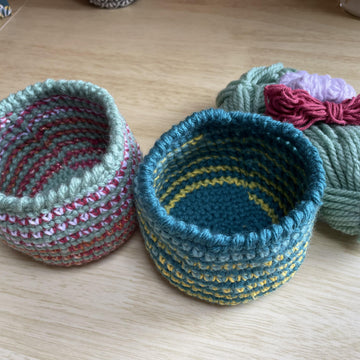Stripy gift and storage basket
