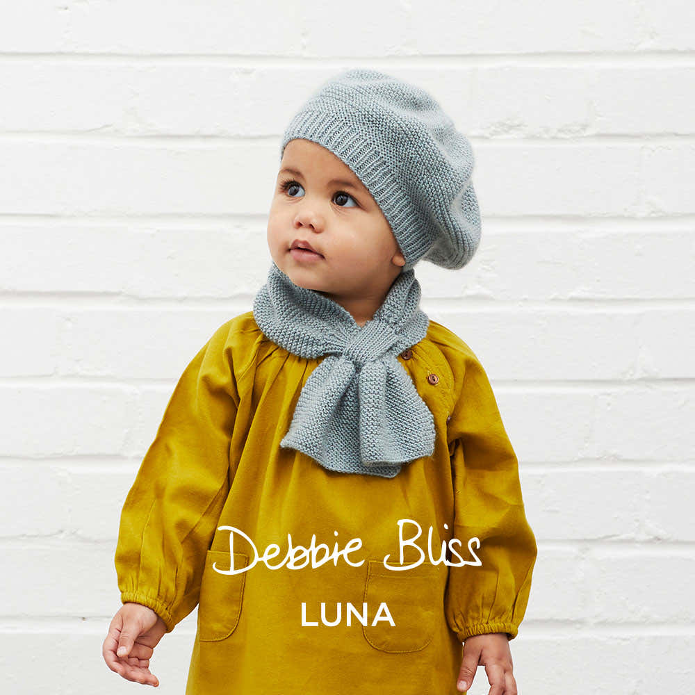 Celestia Beret & Cravat - Knitting Pattern for Babies in Debbie Bliss Luna