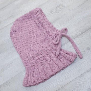 Adult Knitted Hood/Balaclava with Bow