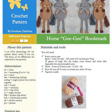 025 Horse bookmark Ravelry