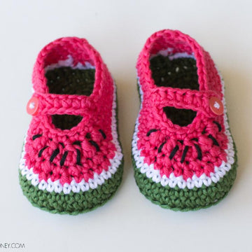 Watermelon Baby Booties