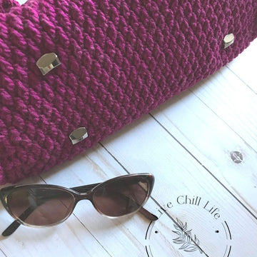 Camellia designer crochet handbag