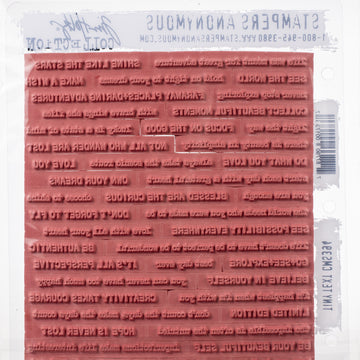 Stampers Anonymous Tim Holtz Cling Stamps 7"X8.5" - Tiny Text