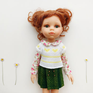 Hearts sweater for doll