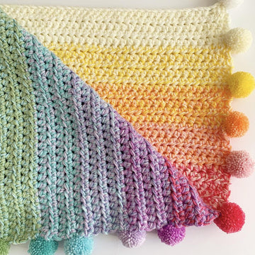 Little Gems Rainbow Pom Blanket