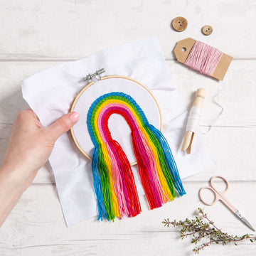 Wool Couture Rainbow Printed Embroidery Kit - Multi