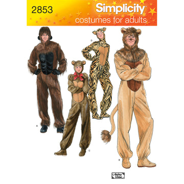 Simplicity Adult Costumes 2853 - Paper Pattern, Size A (XS,S,M,L,XL)