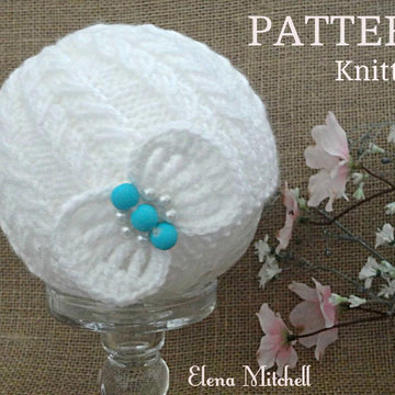 Knitting PATTERN Baby Beanie with Crochet Bow
