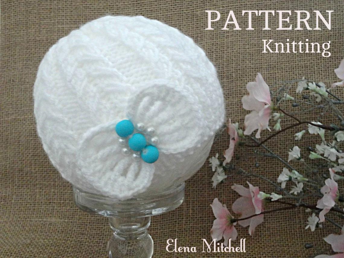Knitting PATTERN Baby Beanie with Crochet Bow