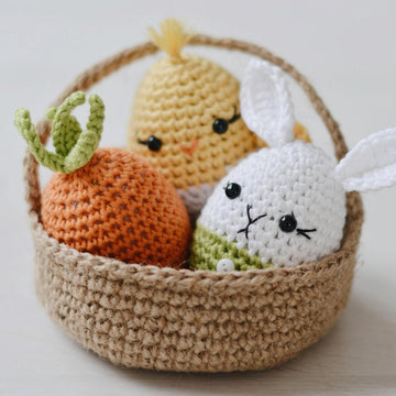 Easter Eggs and Jute Basket