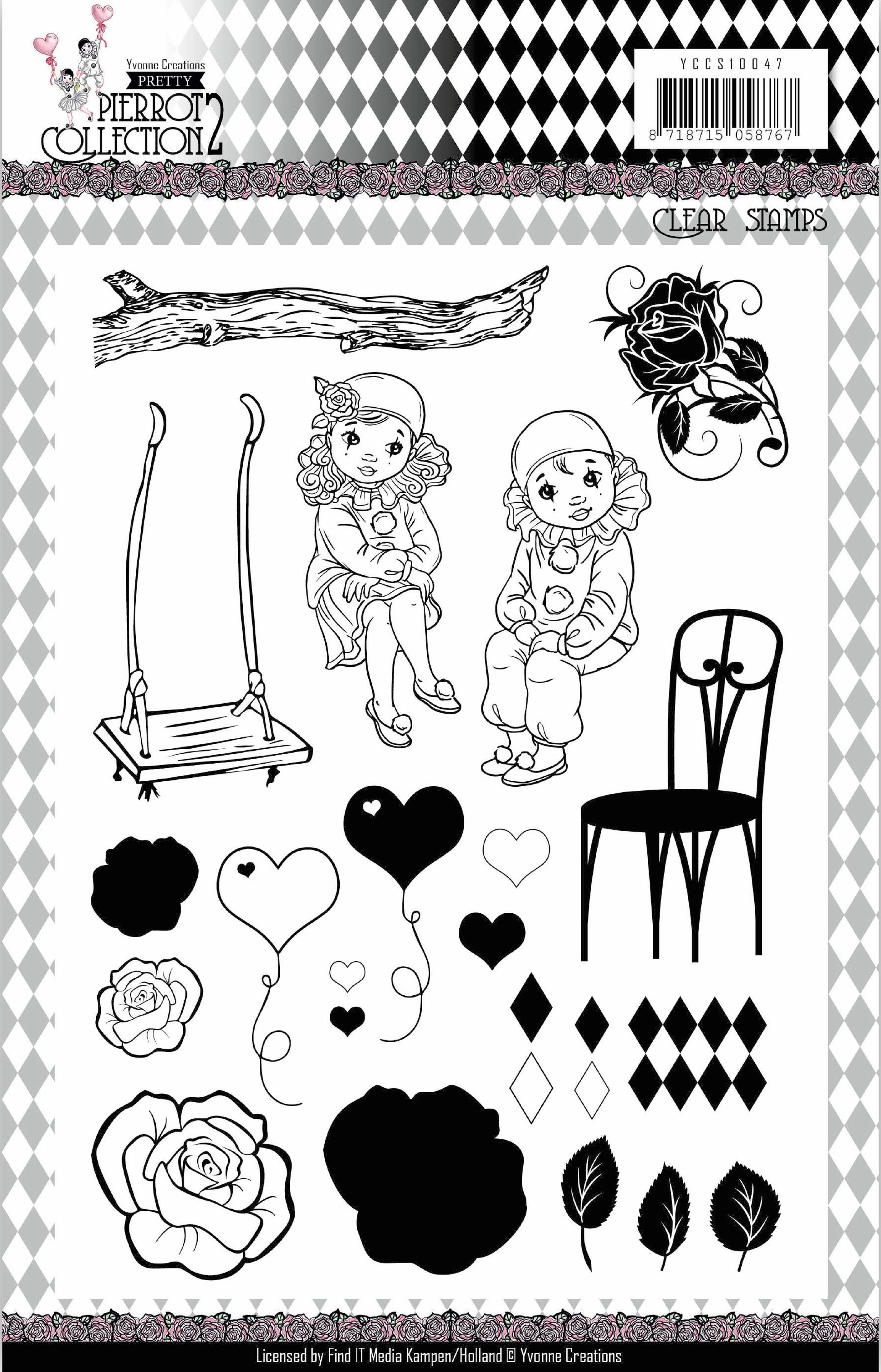 Find It Trading Yvonne Creations Clear Stamps - Pretty Pierrot 2