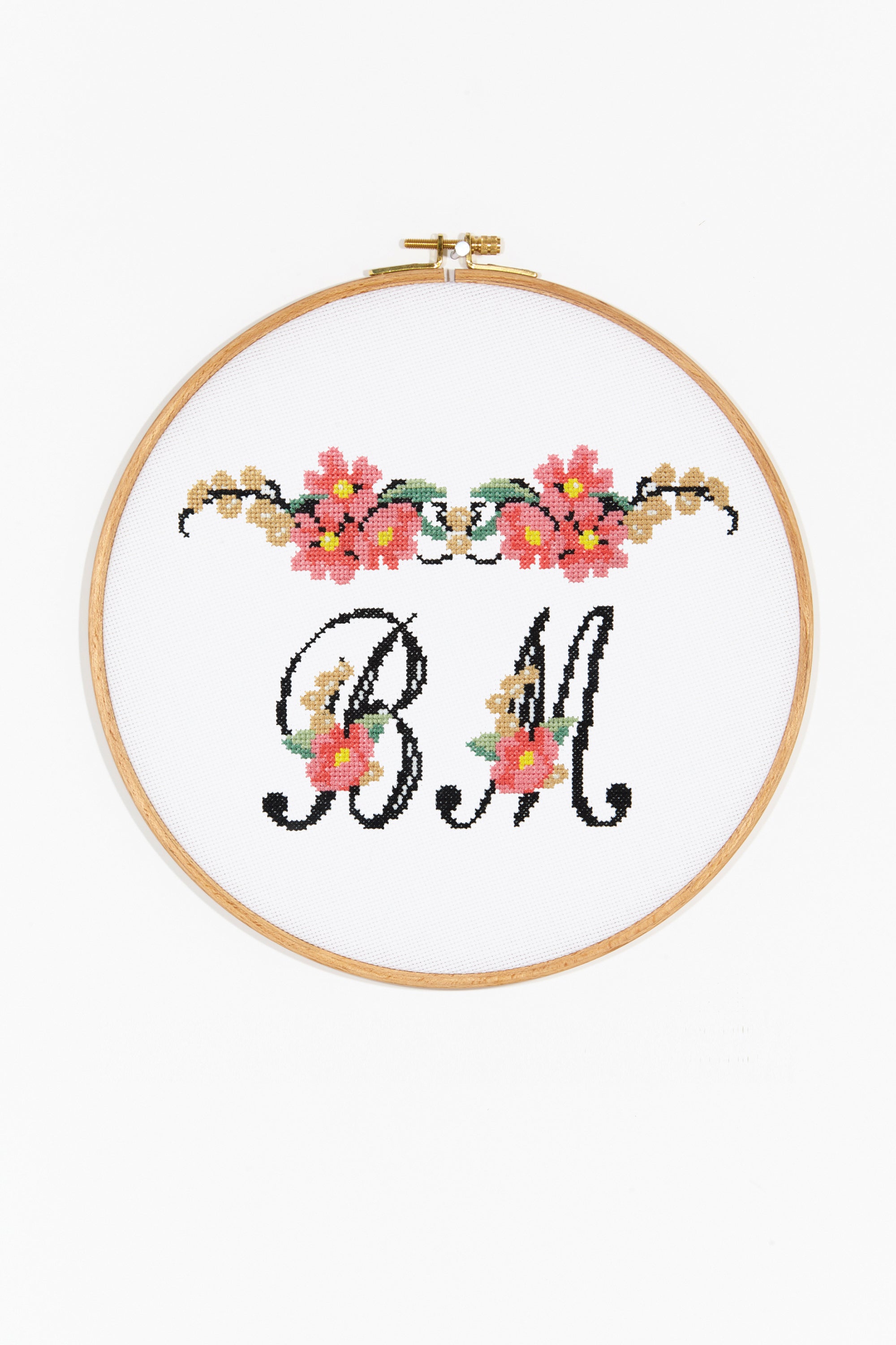 Floral Initials in DMC - PAT0116 - Downloadable PDF