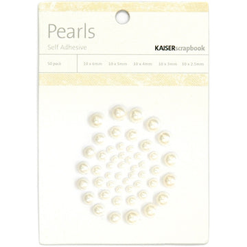 Kaisercraft Adhesive Pearls 50/Pkg - Pearl