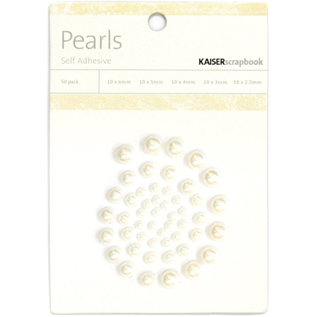 Kaisercraft Adhesive Pearls 50/Pkg - Pearl