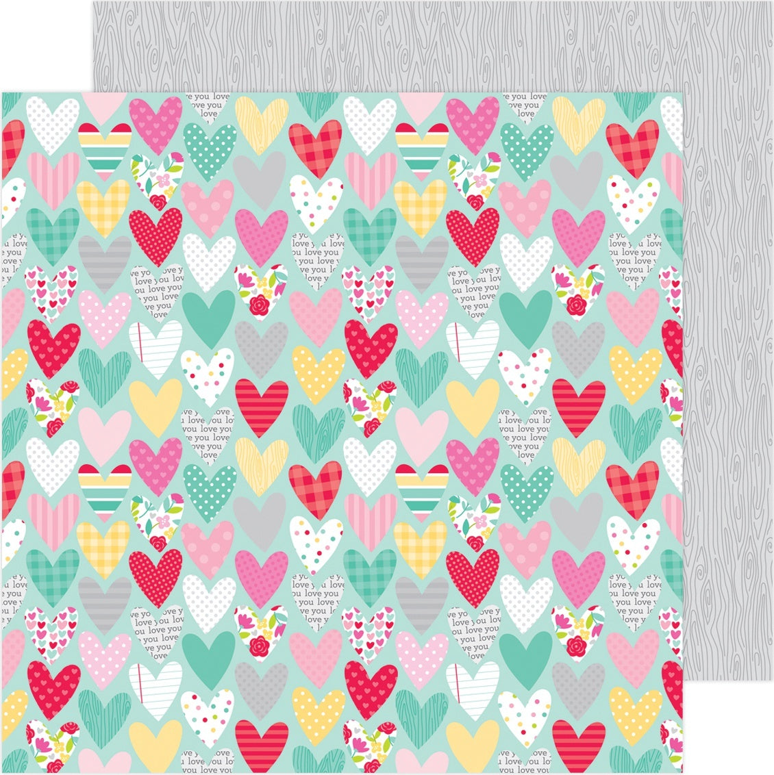 Doodlebug Love Notes Double-Sided Cardstock 12"X12" 25/Pkg - Sweet Hearts